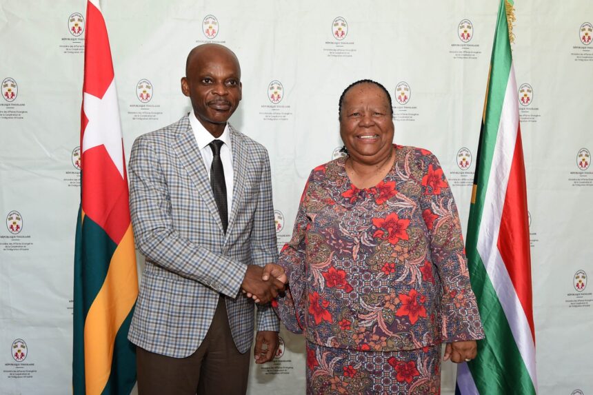South Africa's DIRCO Minister, Dr Naledi Pandor meeting with the Togolese Minister of Foreign Affairs, Regional Integration and Togolese Abroad, Prof. Robert Dussey in Lome, Togo. Following their meeting, the Ministers addressed media. 21 May 2023. Photo:X/@DIRCO_ZA