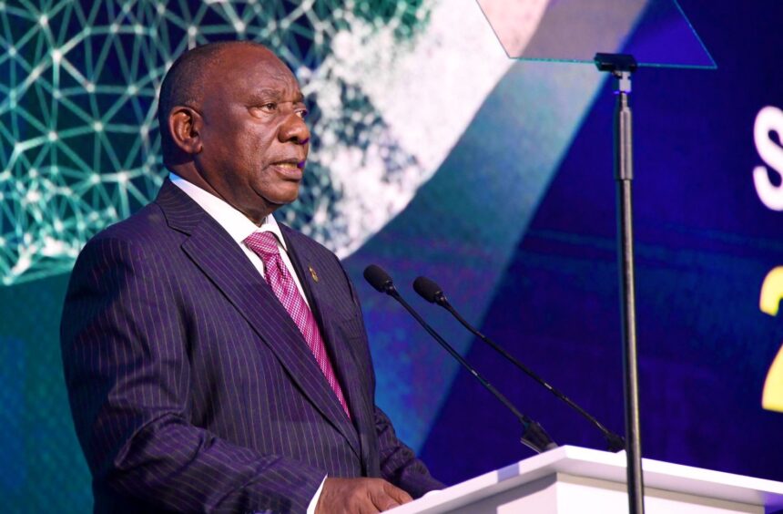 President Cyril Ramaphosa's address at the IEC data center in Midrand, Johannesburg. Photo: X/@IECSouthAfrica