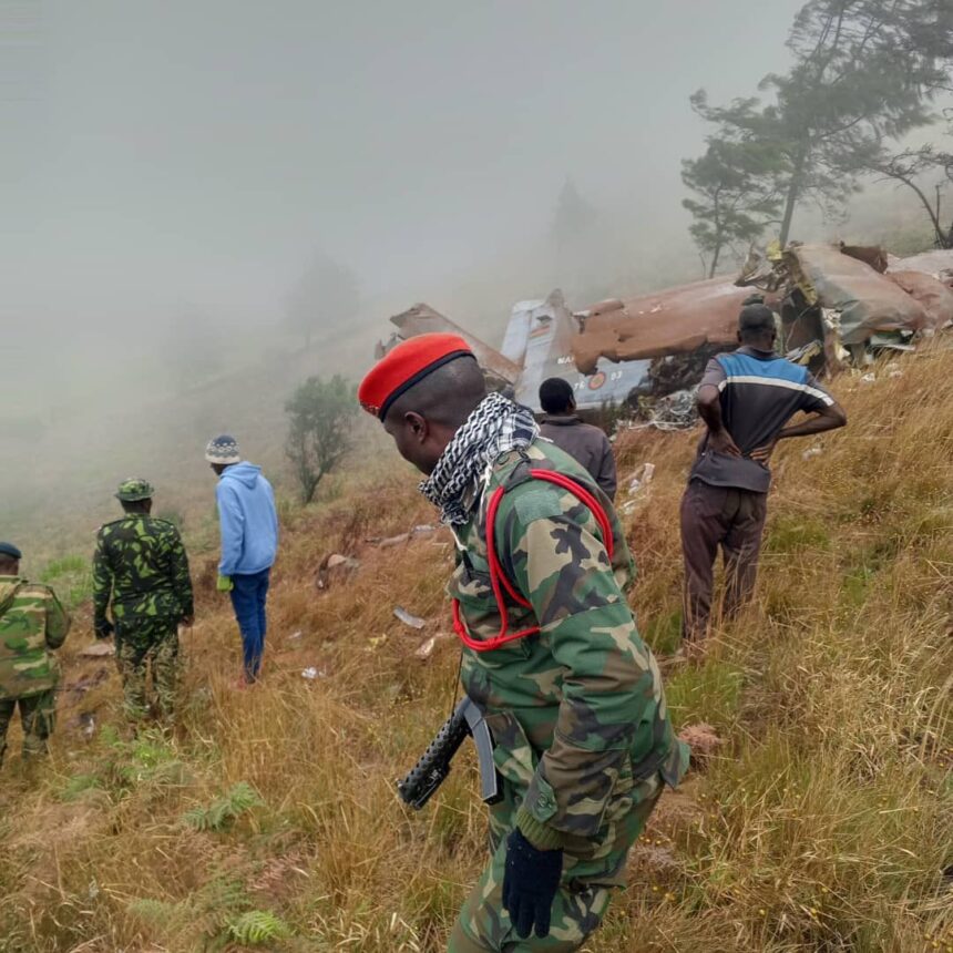The wreckage of the plane was located on Tuesday. Malawi State TV