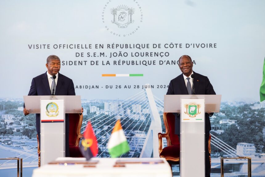 Ivorian President Alassane Ouattara held talks with his Angolan counterpart João Lourenço at the Presidency of the Republic on Thursday, June 27, 2024