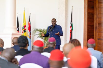 President William Ruto address the bishops during the meeting at Statehouse on June 29, 2024. Image: PCS