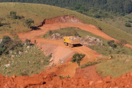 Tonnes of green chert are loaded onto tipper trucks and taken for export. Photo: Anthony Borrel