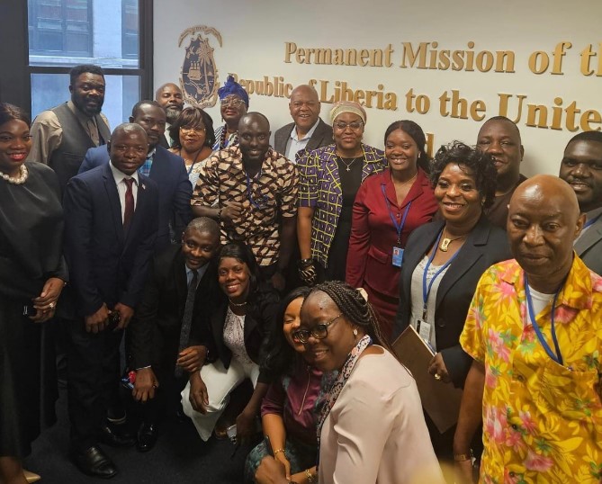 Hon. Christiana Monu Wahblo Konneh, Assistant Minister for American Affairs, Ministry of Foreign Affairs, expresses her profound gratitude to H.E. Sara Beysolow Nyanti, Minister of Foreign Affairs. Photo: MoFA Liberia