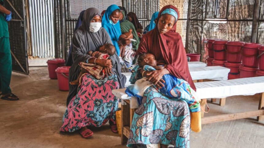 Mothers with their children in one of the clinics for malnourished children in Maiduguri, the capital of Nigeria's Borno State. PHOTO | COURTESY | MSF