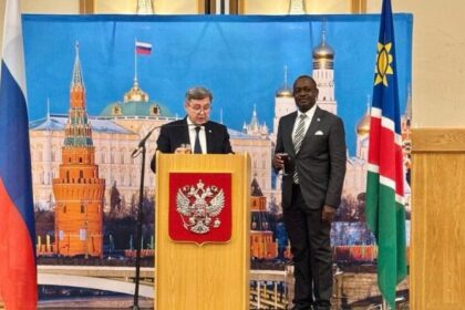 Ambassador of Russia to Namibia А. Lobach and Namibia's Minister of International Relations and Cooperation of Namibia P. Mushelenga. Photo: Russian Embassy in Namibia