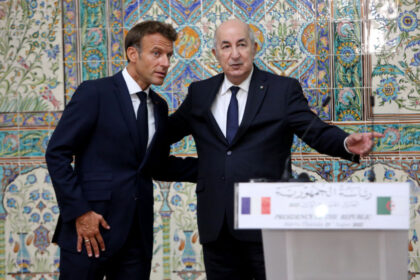 French President Emmanuel Macron and Algerian President Abdelmadjid Tebboune. (AFP file)