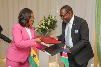 The Republic of Namibia and Ghana have successfully concluded the 5th Session of the Namibia-Ghana Joint Permanent Commission of Cooperation (JPCC), aimed at renewing and strengthening bilateral relations, on 4th July 2023, in Swakopmund, Namibia. Photo: MoIRC Namibia