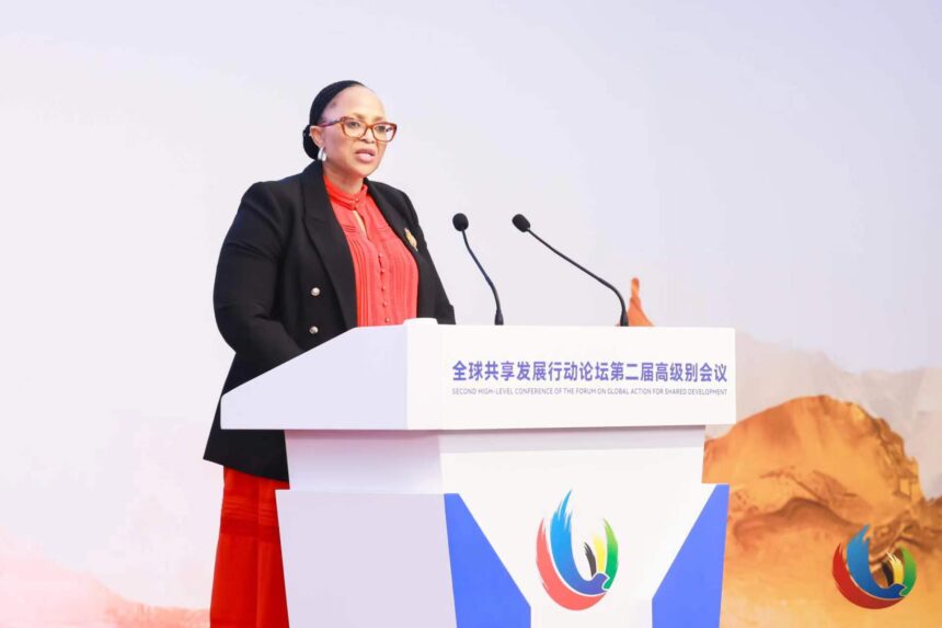 Lesotho's Minister of Finance and Development Planning, Honourable Dr. Retselisitsoe Matlanyane, attended the second High Level Conference of the Forum on Global Action for Shared Development in Beijing from 11 to 13July 2024. Photo: MoFAIR Lesotho