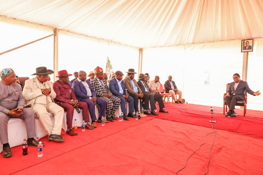 Hakainde Hichilema,President of Republic of Zambia speaking to the leaders
