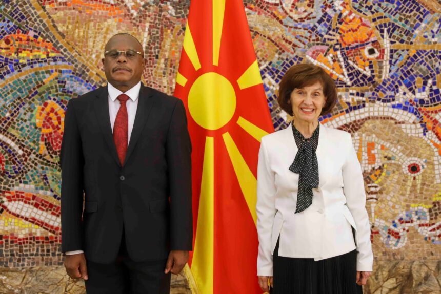 His Excellency Lt. Gen. Dr. William Maipambe Sikazwe, presented his Letters of Credence to Her Excellency Ms. Gordana Siljanovska-Davkova, President of the Republic of North Macedonia, accrediting him as Ambassador Extraordinary and Plenipotentiary of the Republic of Zambia to the Republic of North Macedonia with residence in Ankara. Photo: MoFAIC Zambia
