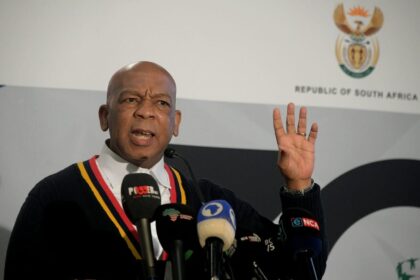 Minister Kgosientsho Ramokgopa briefs media on electricity distribution and generation performance Photo: X/@GovernmentZA