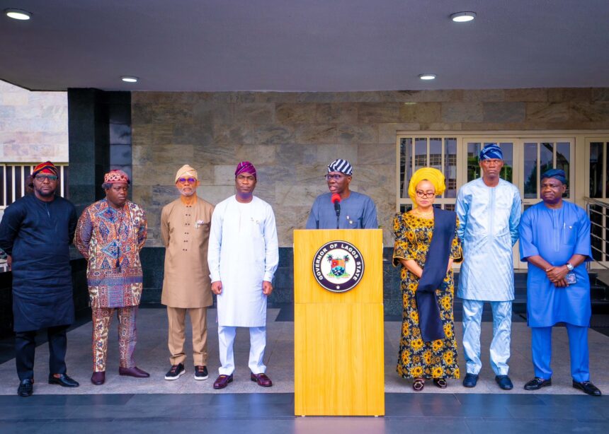 Babajide Sanwo-Olu. Executive Governor Of Lagos State speaking to the media. Photo: X/@jidesanwoolu