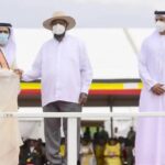 President Yoweri Museveni (center) poses with Sheikh Mohammed Bin Maktoum Bin Juma Al Maktoum (left) and Ambassador Abdalla Al Shamsi (right) at the Heroes Day celebration in Kampala, Uganda. The President awarded Sheikh Mohammed Bin Maktoum Bin Juma Al Maktoum the highest honor for his significant contributions to Uganda’s growth and development. The event paid tribute to Uganda’s heroes and further solidified the strong diplomatic relations between Uganda and the UAE (PHOTO/PML Daily)