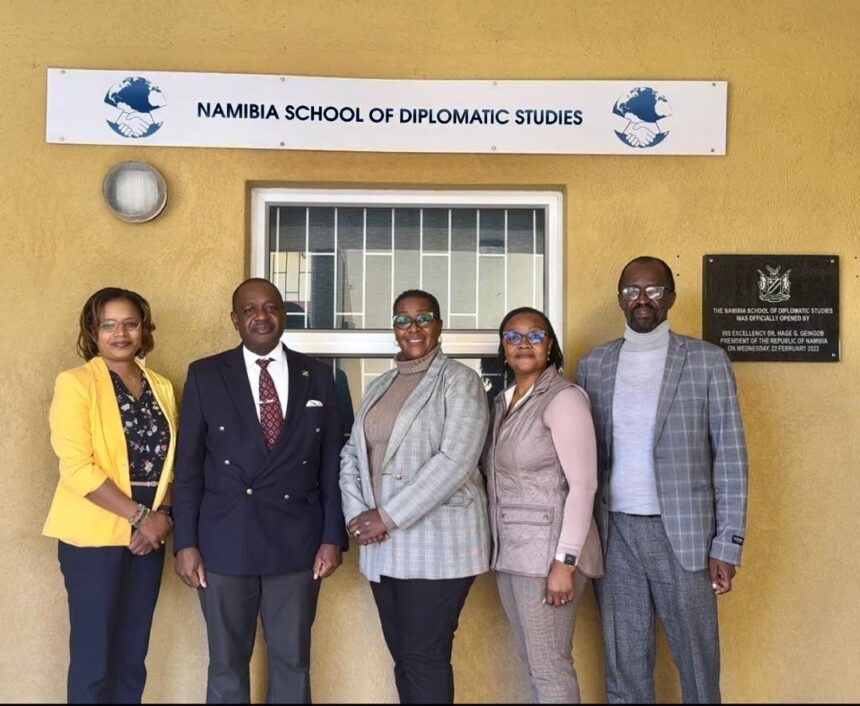 Hon. Dr. Peya Mushelenga, Minister of International Relations and Cooperation, on 9 August 2024, paid a surprise visit to the Namibia School of Diplomatic Studies (NSDS), to assess the progress made since the commencement of the lectures. Photo: MoIRC Namibia