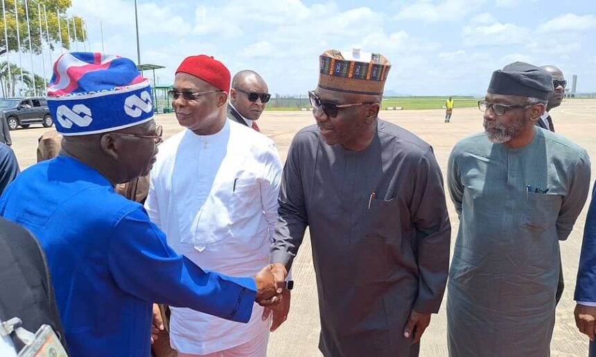 President Tinubu departs for Malabo for a three-day official visit. Photo: NTA