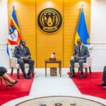 President Paul Kagame meets with King Mswati III of the Kingdom of Eswatini at Village Urugwiro on Tuesday, August 13. Photo by Village Urugwiro