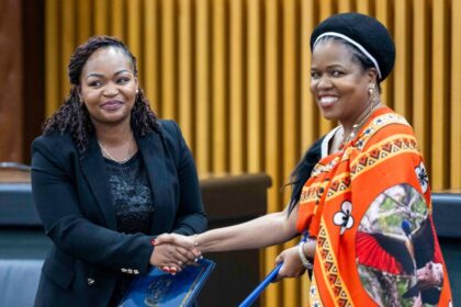 President Paul Kagame meets with King Mswati III of the Kingdom of Eswatini at Village Urugwiro on Tuesday, August 13. Photo by Village Urugwiro