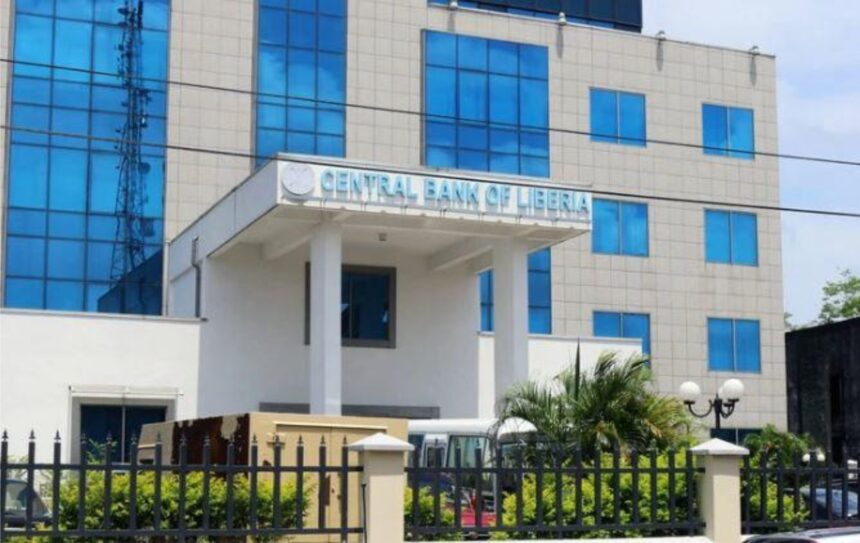 A view shows the headquarters of the Central Bank of Liberia in Monrovia, Liberia