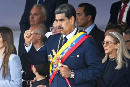 President Nicolás Maduro at a military parade in Caracas in July to celebrate the 213th anniversary of Venezuela's independence.Federico Parra / AFP - Getty Images