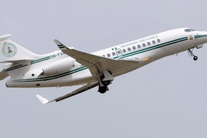 A Nigerian Air Force Dassault Falcon 7X. A French court has ordered three planes owned by the Nigerian government, including a Dassault Falcon, to be seized