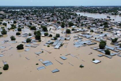 Aerial view of flooded Maiduguri in Borno.