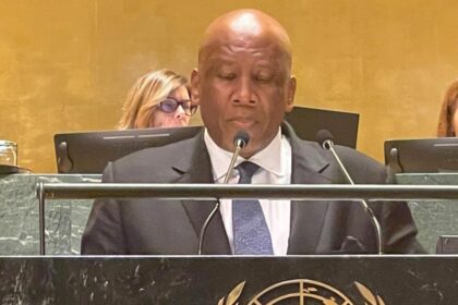His Majesty King Letsie III delivers the National Statement at the 79th Session of the United Nations General Assembly on September 26, 2024. He emphasizes Lesotho’s foundational principle of peace, “Khotso,” and the nation’s commitment to tolerance, inclusion, and unity, aligning his address with the theme: “Leaving No One Behind: Acting Together for the Advancement of Peace, Sustainable Development, and Human Dignity for Present and Future Generations.