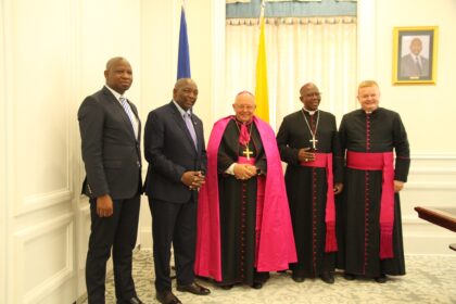 His Excellency Archbishop Henryk Mieczysław Jagodziński, Apostolic Nuncio of The Holy See to Lesotho, presented his Letters of Credence to His Majesty King Letsie III at the Royal Palace in Maseru on October 10, 2024. Photo: MoFAIR Lesotho