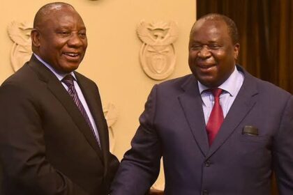 President Cyril Ramaphosa of South Africa with Former Finance Minister Tito Mboweni. Photo: X/@PresidencyZA