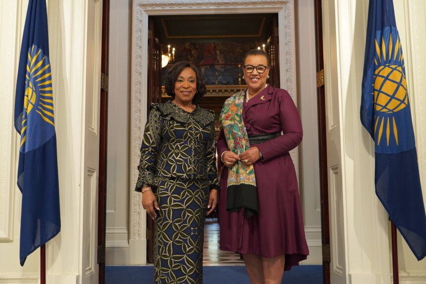 Patricia Scotland outgoing secretary-general and incoming Secretary-General of the Commonwealth, Shirley Ayorkor Botchwey. Photo: X/@PScotlandCSG