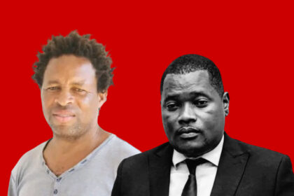 Elvino Dias (right), a legal adviser and Paulo Guambe, a top leader of the Podemos party