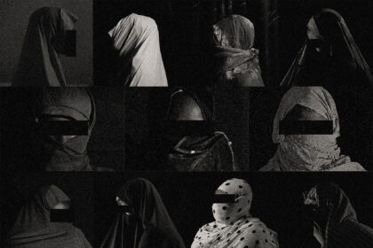 Portraits of some of the women who said they underwent abortions while held by the Nigerian military. Their faces have been digitally masked to safeguard their identities. REUTERS/Christophe Van Der Perre and Paul Carsten