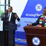 Chairperson H.E. Dr. Emmerson Mnangagwa and Botswana President Advocate Duma Boko officially receive the SADC Headquarters building in Gaborone, marking a milestone in regional unity.