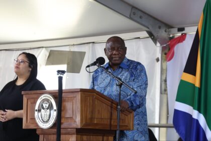 President Ramaphosa addresses the crowd at the Vredendal North Sports Ground on National Reconciliation Day, calling for unity and justice. Photo: X/@CyrilRamaphosa