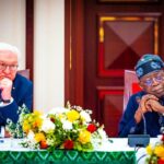 President Bola Ahmed Tinubu and President of Germany, Frank–Walter Steinmeier. Photo: X/@DOlusegun