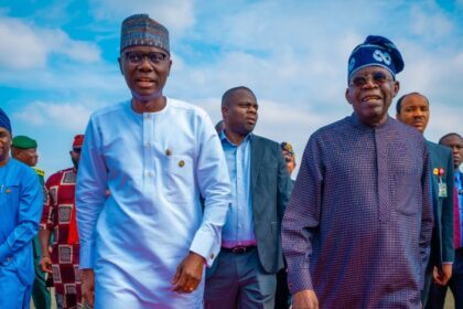 Babajide Sanwo-Olu, Governor of Lagos State and Bola Tinubu, President of Nigeria in Lagos. Photo: /@NGRPresident