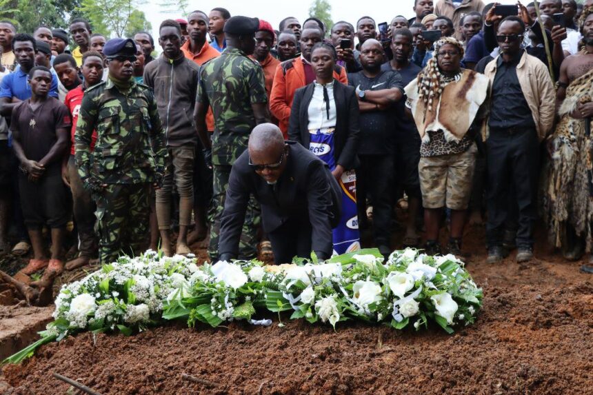 Malawi Vice President Dr. Michael Usi pays tribute at Dr. John Mataya’s funeral in Dedza.