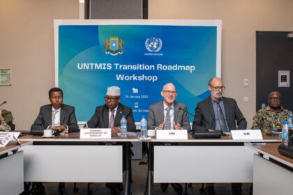 Photo: Somalia’s Foreign Minister Ahmed Moallim Fiqi during the UNTMIS transition meeting. Photo by MoFA Somalia.