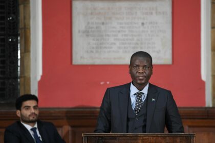 Ronald Lamola, South Africa's Minister of International Relations and Cooperation, speaking at the Oxford Union during a time of global turmoil. He calls for peace and strongly condemns the violations of international humanitarian law and human rights abuses in the eastern DRC. Photo: X/@RonaldLamola