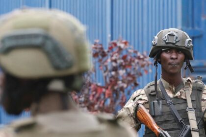 M23 rebels are pictured while standing in position at the Grande Barrier border amid clashes with the Armed Forces of the Democratic Republic of the Congo (FARDC), at the border crossing point at Gisenyi, in Rubavu district, Rwanda, on January 29, 2025. Pictures by Reuters