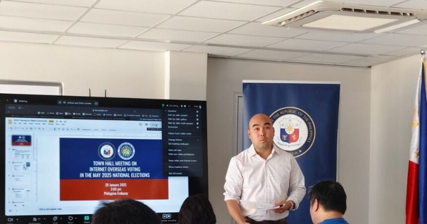 Filipino community members attend the Philippine Embassy's Town Hall on the Online Voting System in South Africa.