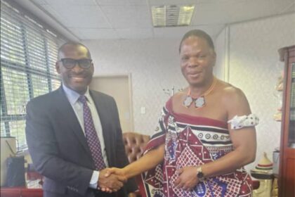Prince Lonkhokhela meets with World Bank Representative to discuss energy and water access in Eswatini.