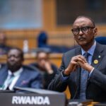 Rwandan President Paul Kagame speaks at the AU Peace and Security Council meeting, urging African leaders to focus on solutions rather than blame in resolving the DRC crisis. Photo: X/@UrugwiroVillage