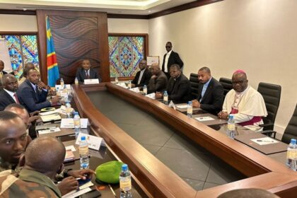 AFC/M23 rebel movement officials meet with A delegation from Congolese Catholic and Protestant churches in Goma on Wednesday, February 12.