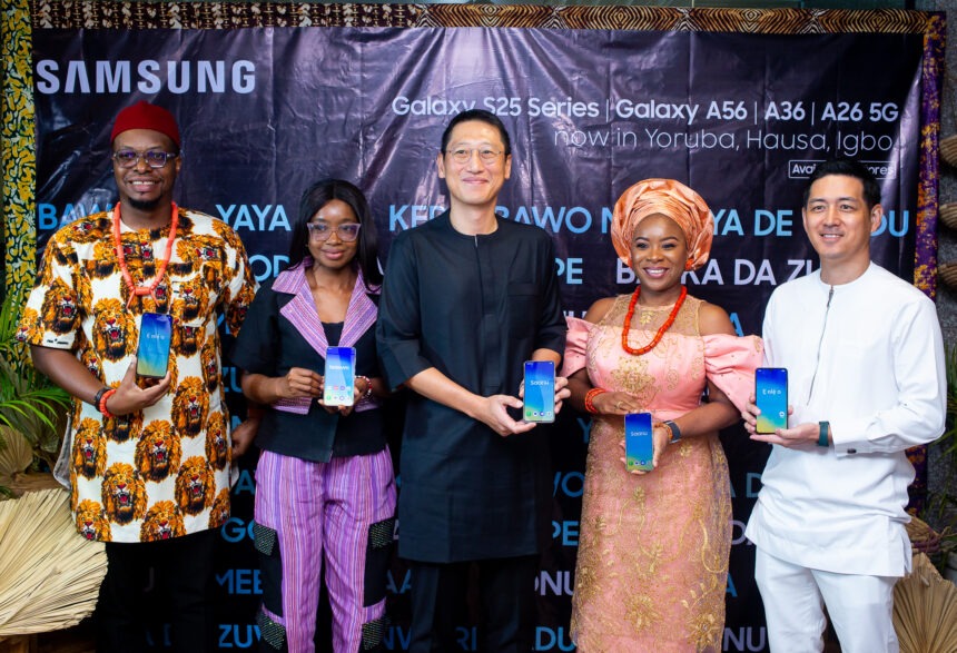 Samsung executives during the press conference announcing local language integration on Galaxy devices in Nigeria.