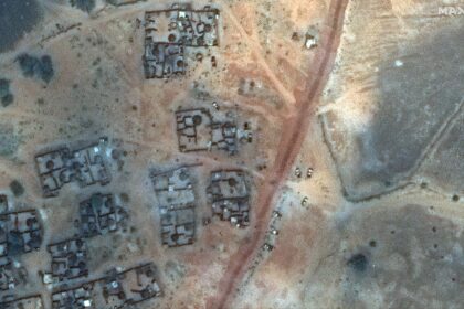 A satellite image shows vehicles in Zamzam Camp, which hosts displaced people, amid the ongoing conflict in the country, in North Darfur, Sudan, April 11, 2025. Maxar Technologies/Handout via REUTERS/File Photo