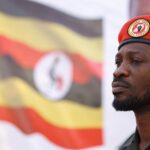 Ugandan opposition leader and singer Robert Kyagulanyi Ssentamu, known as Bobi Wine looks on after his arrival to address Ugandans living in South Africa on political issues in their home country, at the sports ground in Germiston, southeast of Johannesburg, South Africa, October 3, 2023. REUTERS/Siphiwe Sibeko/File Phot