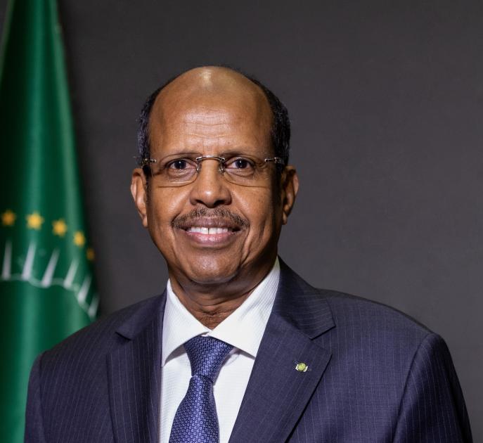 The Chairperson of the African Union Commission, H.E. Mahamoud Ali Youssouf,