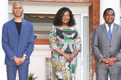 President Hakainde Hichilema meets with Ms. Isabelle Kibassa Maliba, envoy of DRC President Félix Tshisekedi, during a courtesy visit focused on strengthening trade and connectivity between Zambia and the Democratic Republic of Congo.