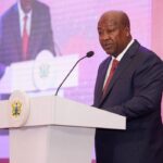 President John Dramani Mahama addressing the Ghana-EU Business Forum, inviting European investors to explore opportunities in Ghana’s key sectors.