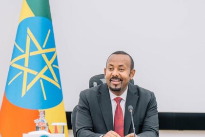 Prime Minister Abiy Ahmed addresses media professionals during a discussion on the role of journalism in shaping national discourse, held in Addis Ababa.